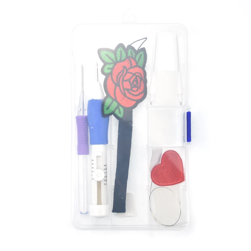 Looen New Embroidery Stitching Punch Needle with Embroidered Patterns Scissors Punch Needle Set For Women DIY Sewing Craft Tools (3)
