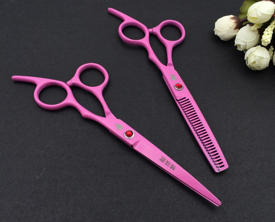 Hot sell Japan hair cutting scissors high quality Smith Chu 6.0 inch pink professional barber hairdressing scissors hair shea