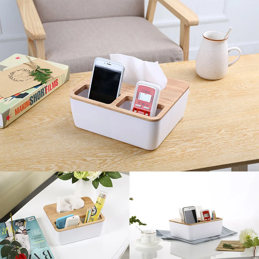 Креативная коробка для салфеток Бытовая коробка для хранения деревянная ванная комната гостиная спальня многофункциональная настольная коробка для хранения мелочей