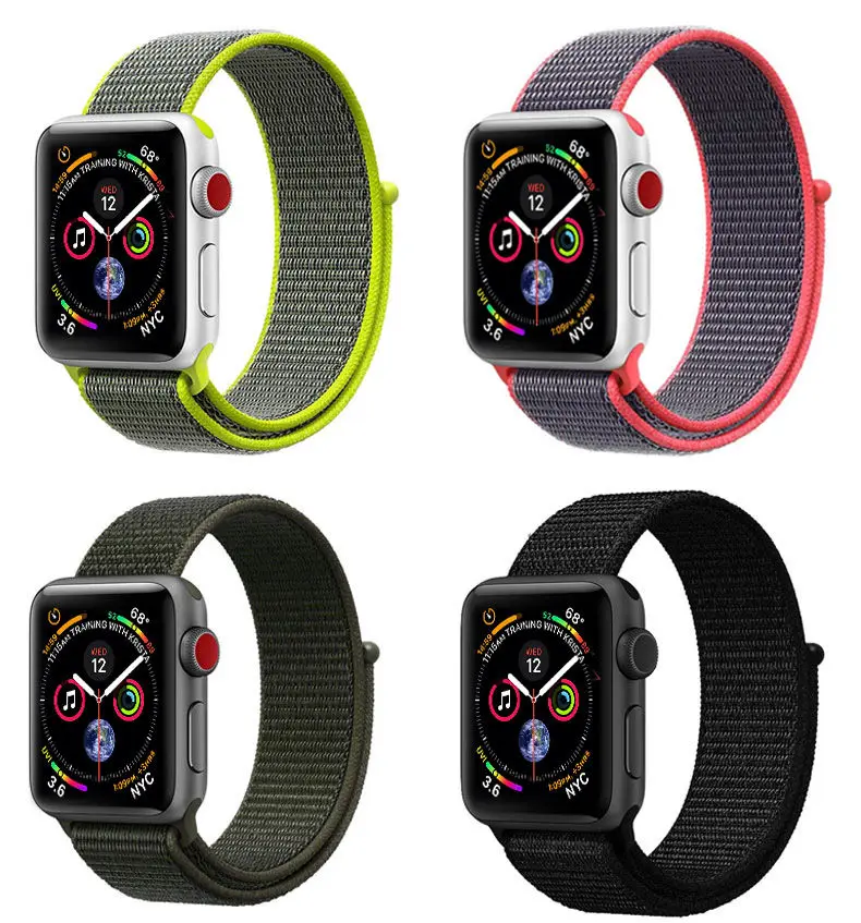 Спортивная петля ремешок для Apple watch группа 42 мм 38 мм iwatch 4 группа 44 мм 40 мм нейлоновый ремешок для часов Correa Браслет Apple Watch 4 3 21