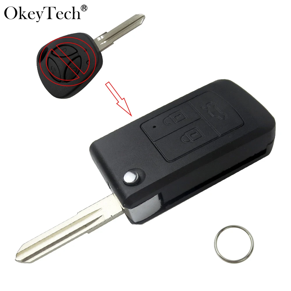 

Okeytech 3 button Modify Switch Modified For LADA Granta Vesta Kalina Samara Car Key Remote Shell Flip Folding Uncut Blade