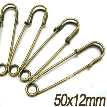 

Free shiping!!!!!!! Antique bronze brass metal clothe brooch pin 50x12mm