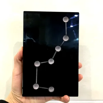 

Rectangle seven-stararray natural black obsidian Crystal gemstone reiki meditation chakra healing fengshui Homedecoration