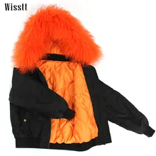 

Wisstt Fur Hooded high fashion street women's army green winter jacket female Sheep Lamb Jackets Outwear