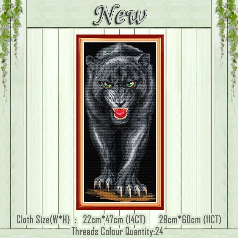 

Panther animal diy Painting Decor Counted Printed on canvas DMC 14CT 11CT DIY Chinese Cross Stitch Needlework Kit Embroidery Set