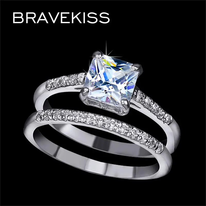 Комплект обручальных колец BRAVEKISS из двух частей 1 6 карат обручальные кольца с