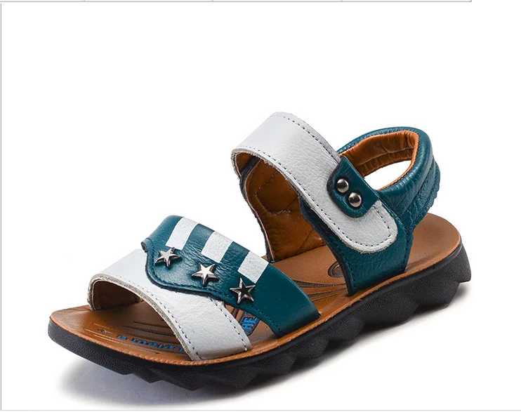 WEONEWORLD/ детские сандалии лето детские сандалии для мальчиков пляжная обувь кроссовки для детей кожаные сандалии для маленьких мальчиков - Цвет: white