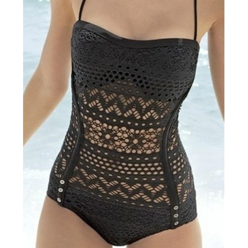 Sexy Black Lace Crochet One Pieces Swimsuits Push Up Swim Wear Vintage Swimming Suits For Women Plus Size XXL Trikini Swimsuits plus-size-black-swimsuit : image Sexy Black Lace Crochet One Pieces Swimsuits Push Up Swim Wear Vintage Swimming Suits For Women Plus Size XXL Trikini Swimsuits plus-size-black-swimsuit
