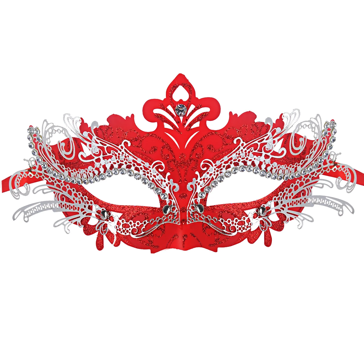 

Half Face Venetian Party Mask Metal Laser-cut Women And Men Mask Cosplay Imitation Crystals Ball Prom Princess Mask