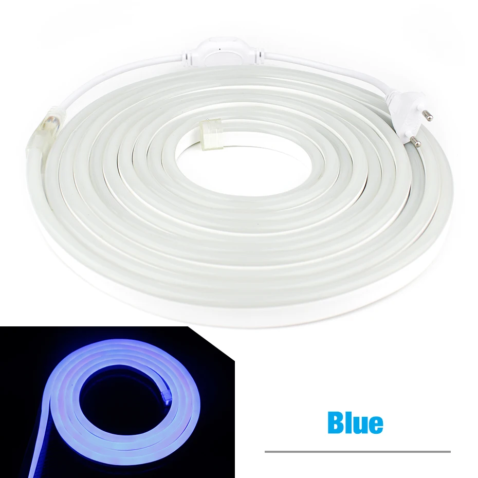 buy 220V Led Neon Light Neon Bulb Tube 120leds meter RGB Led Strip Tape Lamp 1M 20M Fexible Led Ribbon for Home Decoration Lamp
