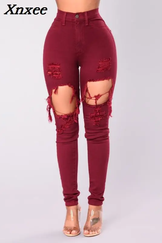 sexy red jeans