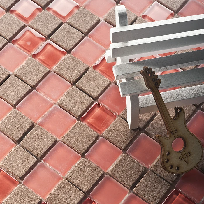Compra cristal rojo mosaico de azulejos online al por mayor de ...