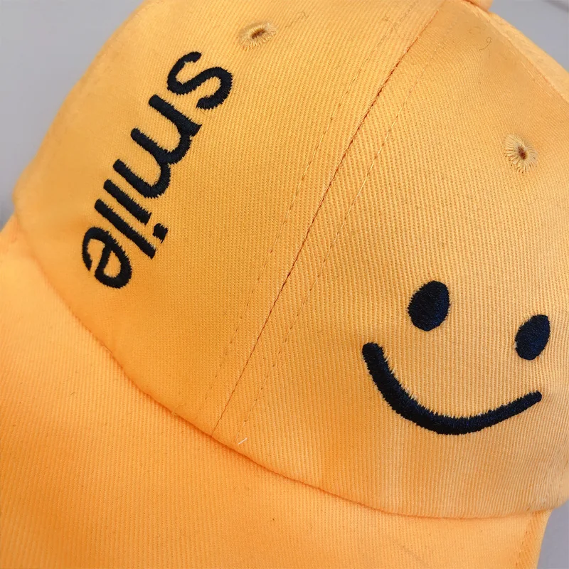 [DINGDNSHOW] детская бейсбольная Кепка с вышивкой улыбающееся лицо хлопок хип-хоп кепка Snapbacks Дети для мальчиков и девочек