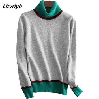 

Litvriyh winter turtleneck lady knitted sweater women sweaters and pullovers long sleeve female pullover women knitted jumpers