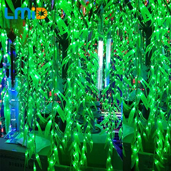 

LMID Home Garden Decoration Window LED Light Artificial Salix Leaf Vine icicle LED Curtain Light For Luminaries