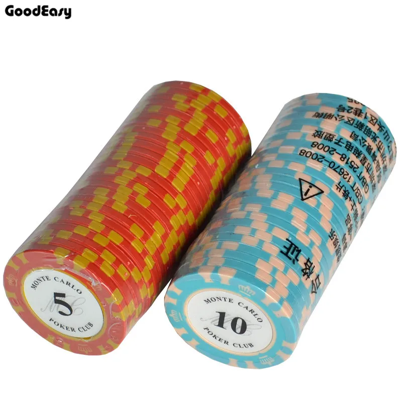 Factory Price Cheap 14g 14 Colors Crown Monte Carlo Clay Poker Chip With Trim Sticker Factory Price Cheap 14g 14 Colors Crown Monte Carlo Clay Poker Chip With Trim Sticker