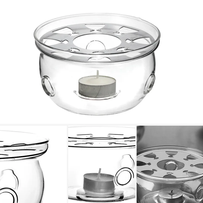 1 шт. прозрачный стеклянный термостойкий нагреватель для чайника изоляционная база портативный чайник держатель База кофе вода колба для подогрева чая подсвечник
