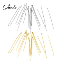 Aiovlo 50 шт./лот, длина 20, 30, 45, 50 мм, нержавеющая сталь, Т-образная головка, шпильки для изготовления ювелирных изделий своими руками, диаметр 0,7/0,6 мм