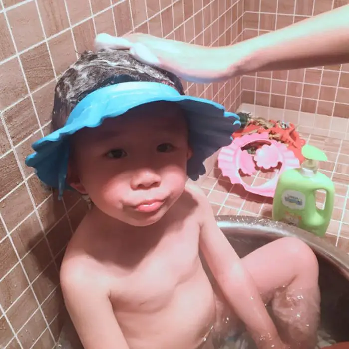 Nouvelle Reglable Bebe Enfants Shampooing Baignoire Douche Baignade Chapeau Laver Bouclier Cheveux Avec L Oreille Bebes Dropshipping Aliexpress
