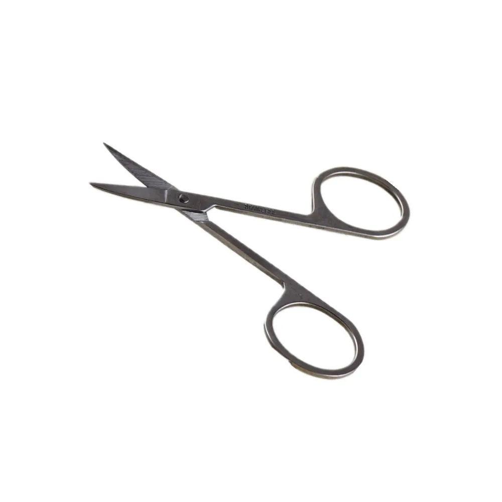 1Pcs Stainless Steel Makeup Scissors Curved Tip Small Eyebrow Scissors