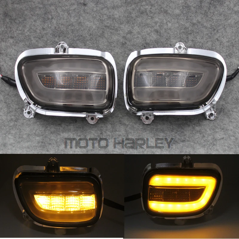 Smoke/Clear Front LED Turn Signals For Honda GL1800 2001 2017 F6B 13 17