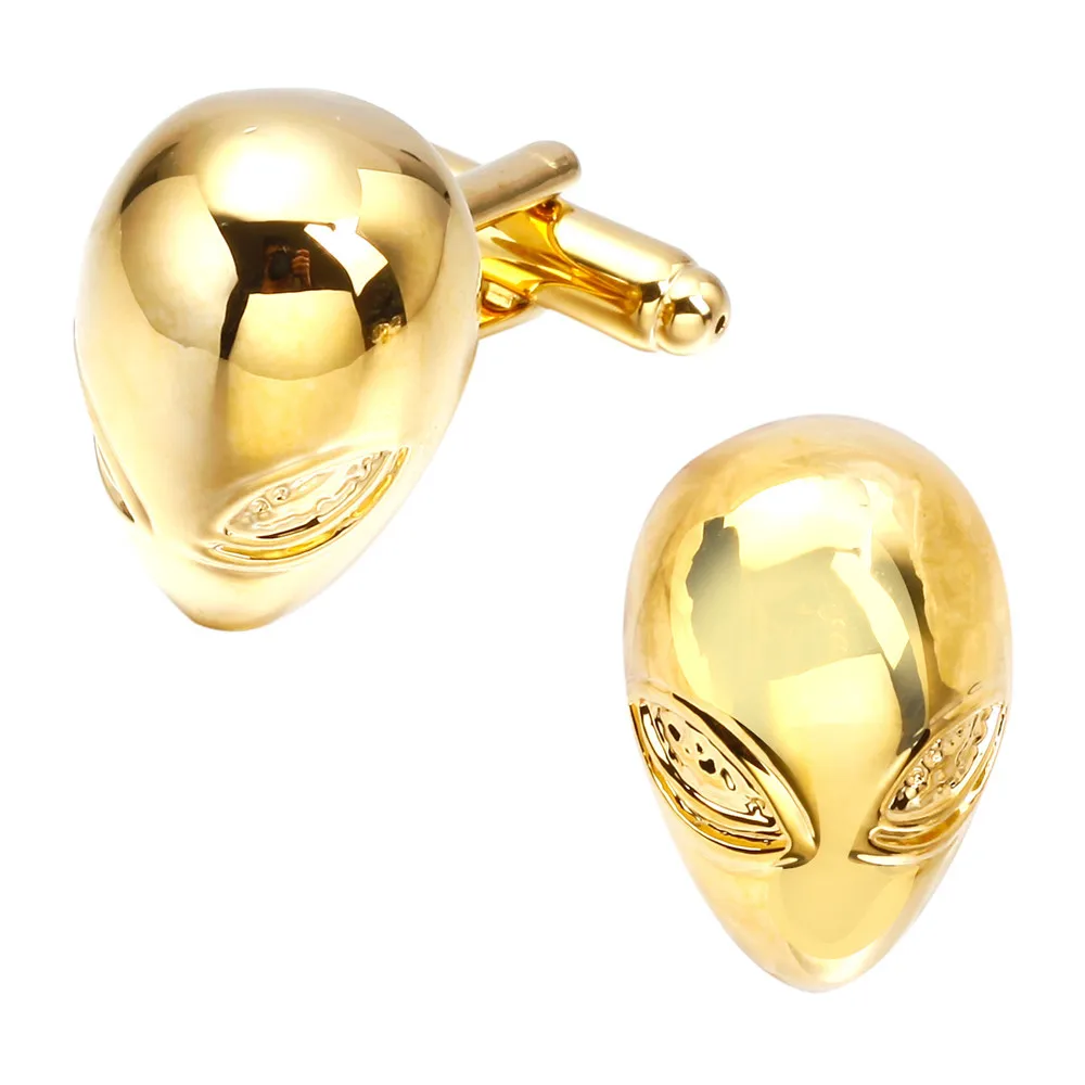 Memolissa Display Box Novelty Golden Alien Cufflinks Highend Wedding