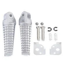 Motorcycle Silver/Black Aluminum Rear Footrest Foot Pegs For Suzuki GSXR GSX-R 600 750 1996-2005 GSXR1000 2001-2004 02 03 for suzuki gsr 750 2001 2005 steering damper stabilizer bracket gsr750 01 2002 2003 2004 05 gsxr gsx r gsx r 600 750 gold