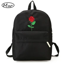 Moon Wood Newest Embroidery Rose Lloral Backpack Men Women s Travel Bags Mochilas Rucksack School Bags