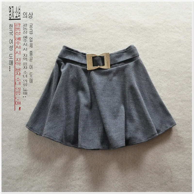 

2019 Simple Slim Puffy Skirt Autumn and Winter New Woolen Skirt Puff Skirt Pleated Casual Solid Natural