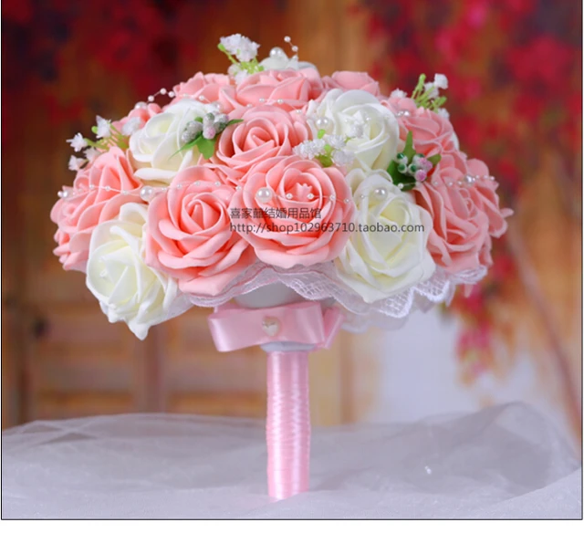 Buy 2017 Cheap Wedding Bouquet Bridal Bridesmaid White