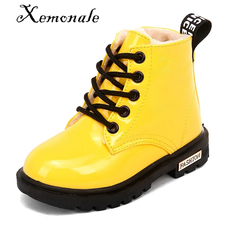 

Xemonale Size 21-36 New 2018 Sneakers Waterproof Martin Snow Rubber Children Boots Girls & Boys Winter Boots For Kids Shoes