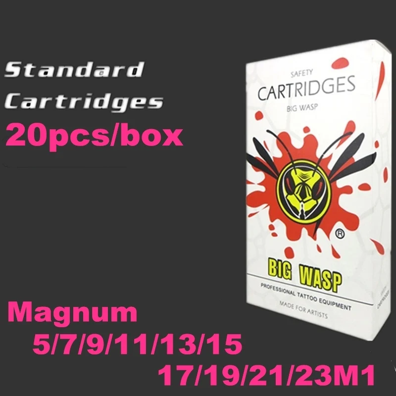 

New BIGWASP White Disposable 5/7/9/11/13/15/17/19/21/23M1 Tattoo Needle Cartridge ( Magnum) Wholesale Supply