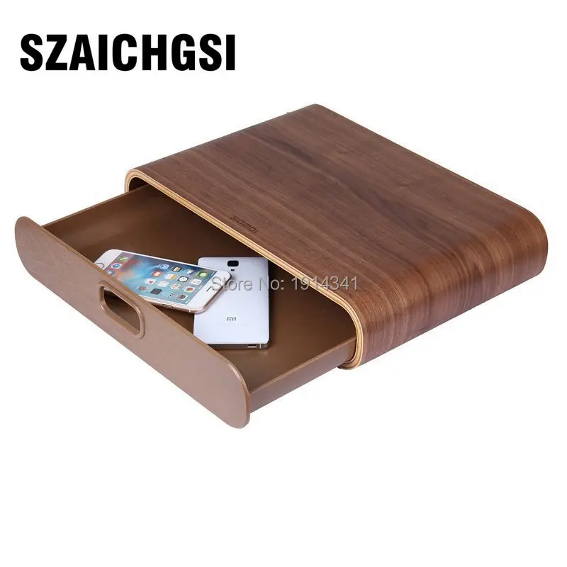 

SZAICHGSI Multi-bracket Wooden Monitor Stand Drawer cradle for iphone 7 6 5 for apple iMac for desktop PC monitor wholesale 2pcs