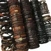 Gros lots en vrac aléatoire 50 pièces/30 pièces/lot punk hommes bracelets en cuir femme pulseras bileklik couple bracelet hommes bijoux WP2 ► Photo 2/3