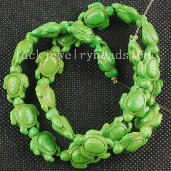 

Free shipping Women Fashion Jewelry Cyan Howlet Howlite Turtle Loose Beads 15.5" FG6203