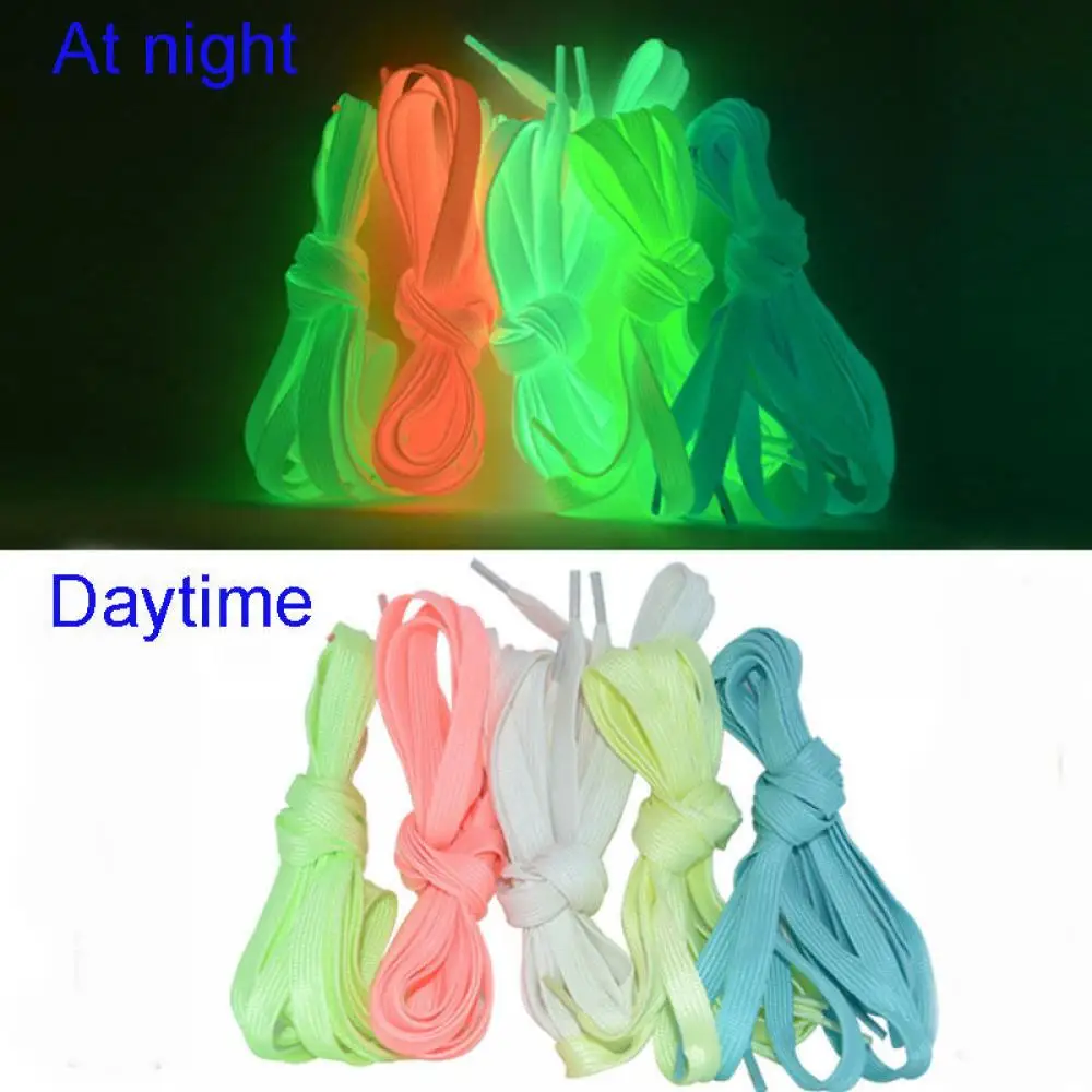 

1pair 120cm Sport Luminous Shoelace Glow In The Dark Night Color Fluorescent Shoelace Athletic Sport Flat Shoe Laces Hot Sales