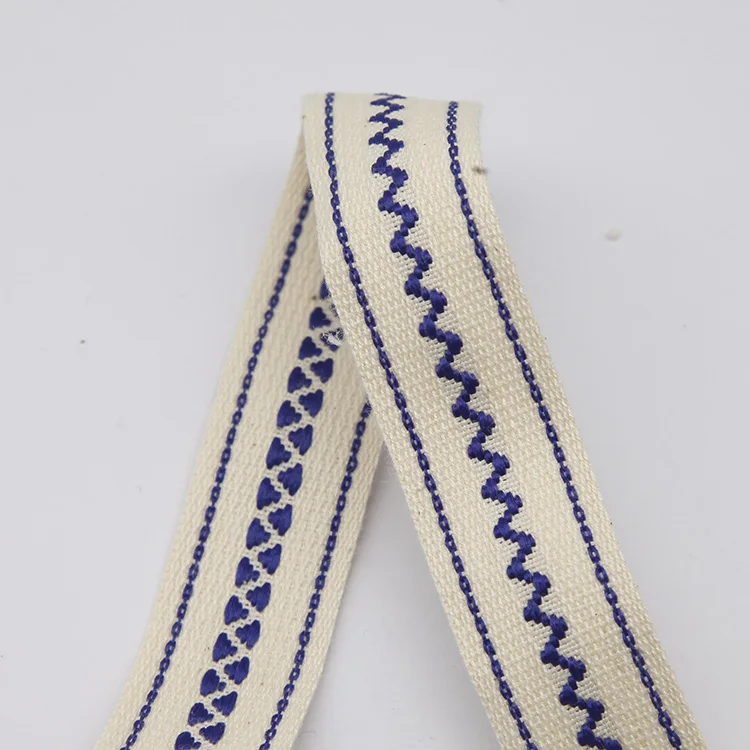 25mm little elastic Cotton stripes jacquard webbing with diffent colors