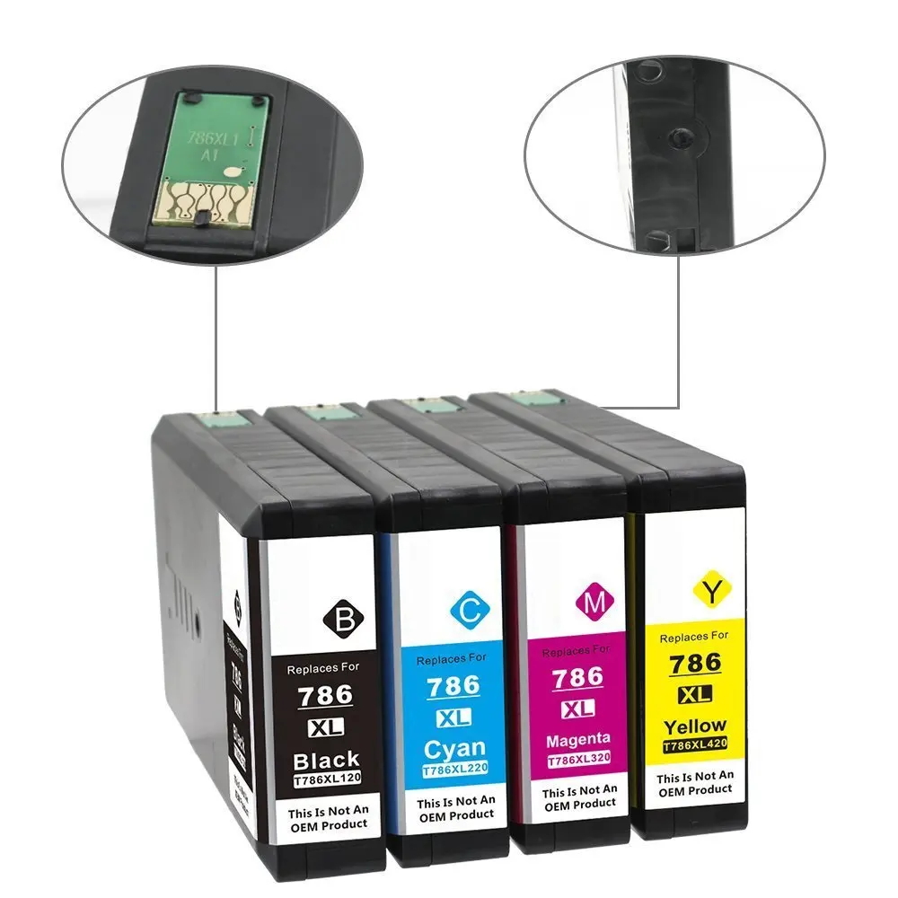 4 шт. чернильные картриджи совместимые с Epson 786 T786XL для рабочей силы Pro WF 4630 4640 5110 5690