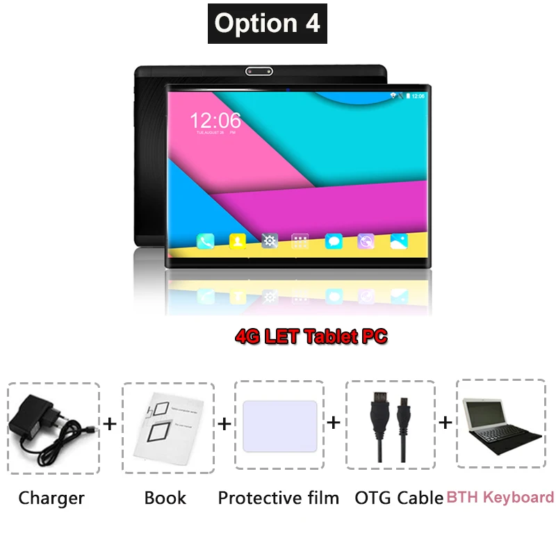 Новинка, 10 ядер, 10 дюймов, планшетный ПК, Android 8,0, 1920*1200, ips ram, 6 ГБ rom, 64 ГБ, две sim-карты, 8 Мп камера, 2,4/5G, wifi, планшеты 10,1 - Комплект: Комплект 4