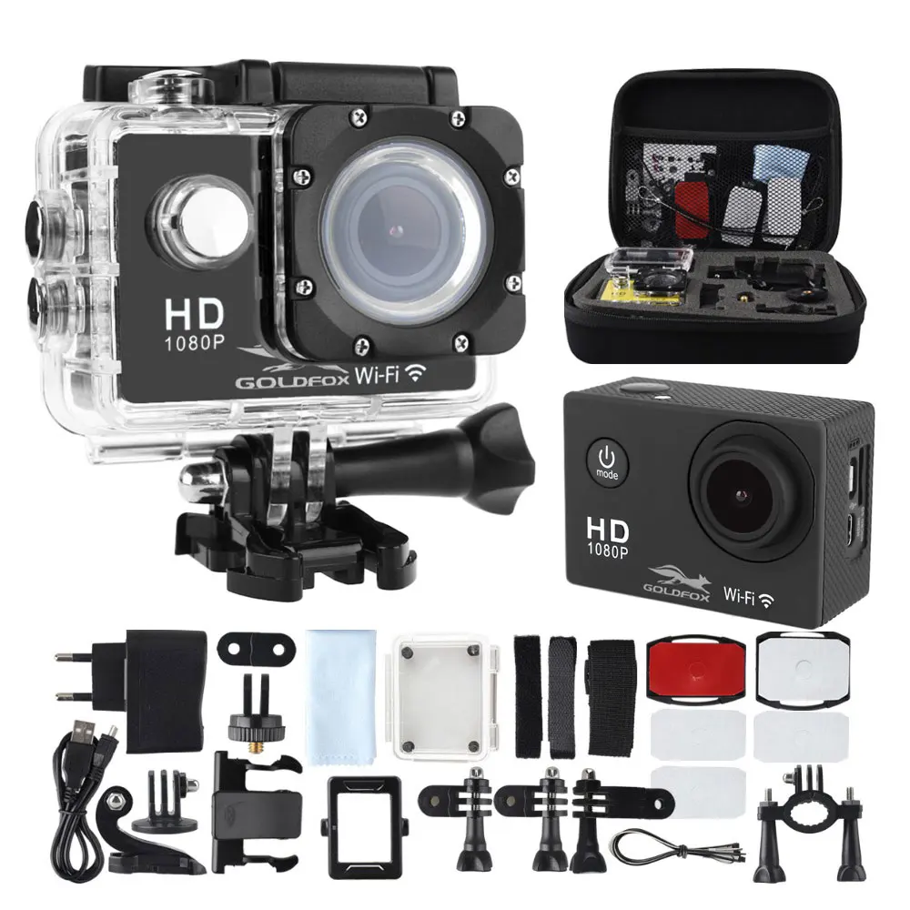 

2018 100% Guarantee NEW 1080P Full HD WIFI Action Camera Diving 30M Waterproof Go Underwater pro Helmet Sport Camera DV 12MP