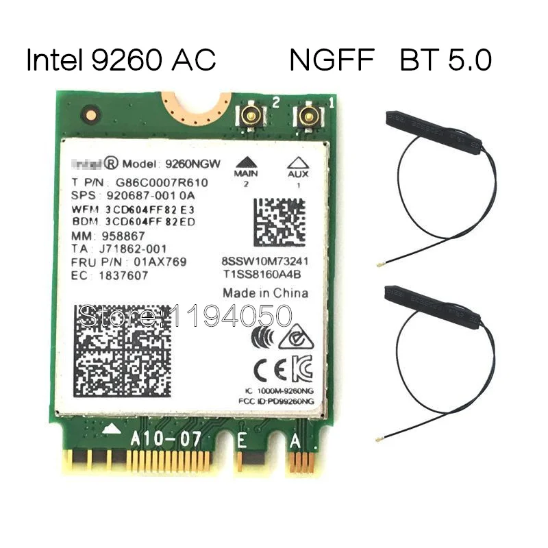 Двухдиапазонная Беспроводная-AC 9260NGW INTEL 9260NGW INTEL 9260 NGFF 1,73 Гбит/с 802.11ac WiFi карта+ Bluetooth NGFF 2,4G/5G игровая W