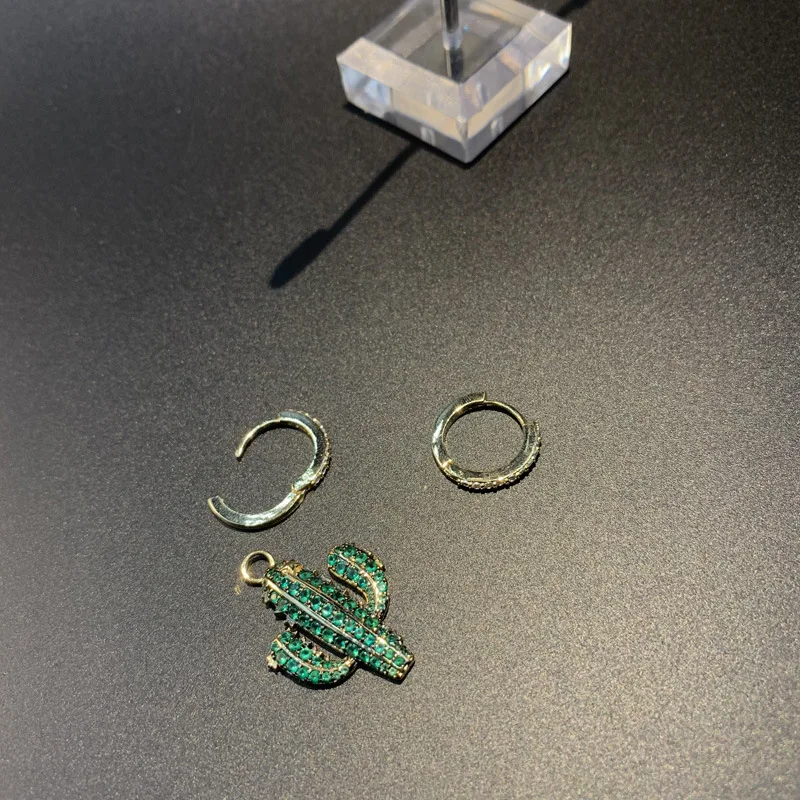 Summer Green Cactus Monaco Earrings 2019 Drop Earrings Plant Metal Party Jewelry Earrings Luxury Brand Travel Girl Accessories