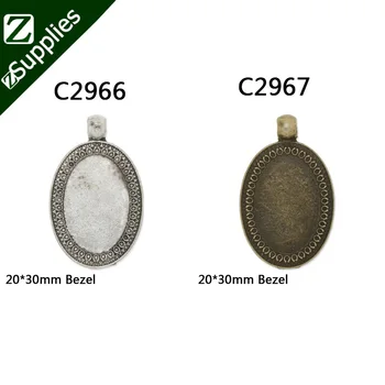 

10PCS 20x30mm Oval Zinc Alloy Cameo Cabochon Base Setting Pendants,fit 20x30mm cabochons
