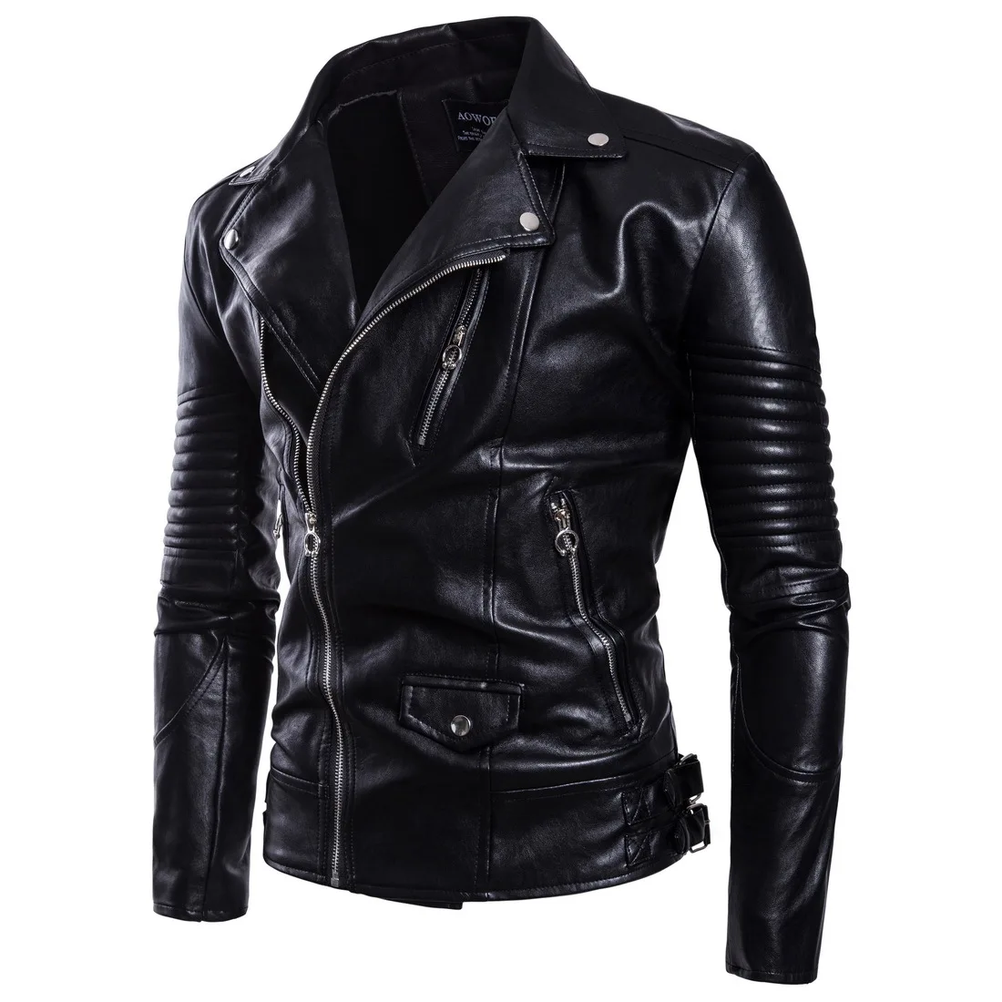 

Fashionable Europe code 2018 new men lapel locomotive leather men's leather jackets