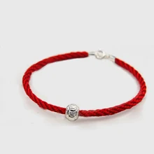 La MaxZa серебряные бусины 925 пробы, модные классические браслеты из красной веревки, красная линия, нить, ювелирные изделия, браслеты для женщин
