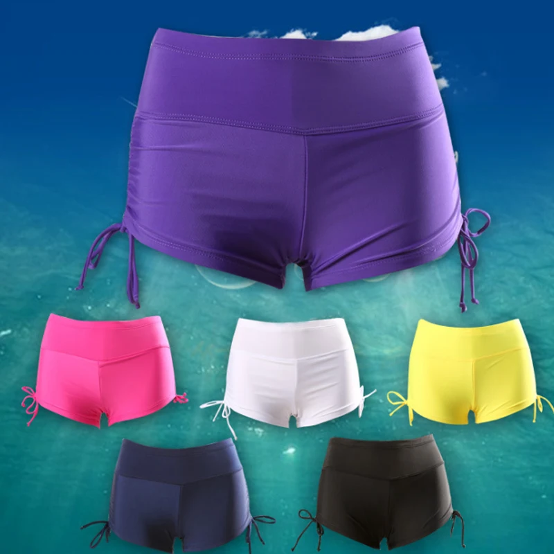 عالية الخصر مثير سروال بكيني المرأة كبير حجم الشاطئ جذوع الرياضة ضمادة الإناث ملابس السباحة ملخصات بحر الاستحمام 2XL