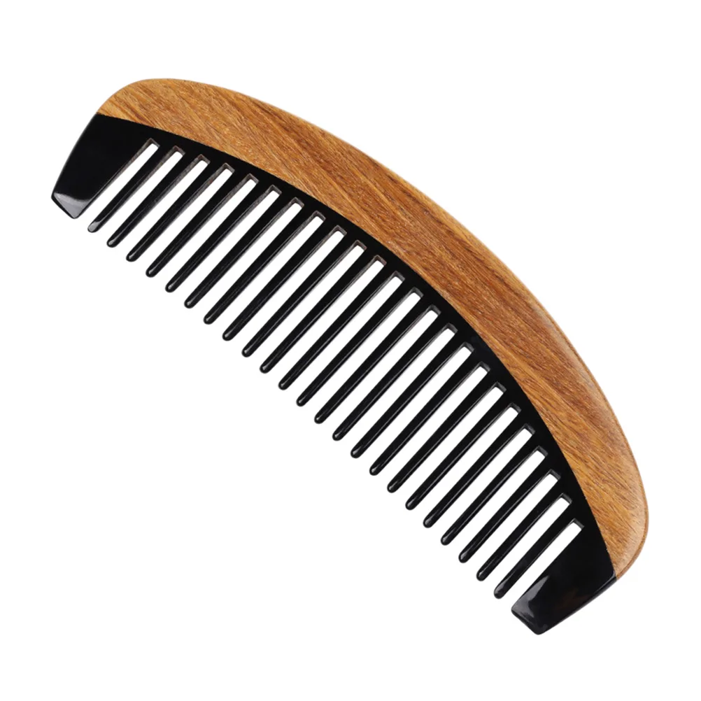1Pcs Horn Comb 21 Teeth Detangling Anti Static Sandalwood Hair Comb for