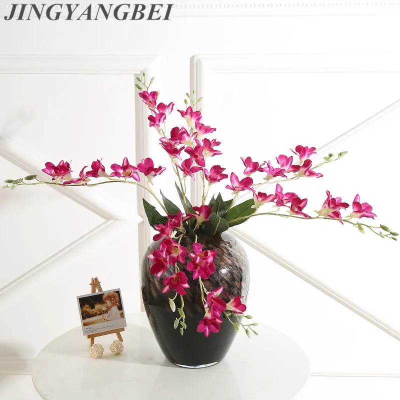 

6pcs Phalaenopsis High Quality Artificial Flowers White Blue Orchid Silk Flower For Home Wedding Decoration Dining Table