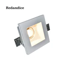 Redandice чистый белый Прожектор, гипс вниз свет, ручной работы прожекторы, квадратный светодио дный spotlight Gips. светодио дный вниз лампы, гостиная лампы