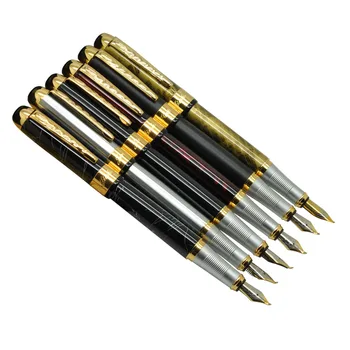 

6pcs/lot Jinhao Art Fountain Pens 1.0mm Bent Nib Calligraphy Pen for Drawing Painting Gold Clip Metal School Office Supplies